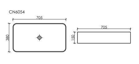 Раковина из сантехнического фарфора Ceramica Nova ELEMENT CN6054 71х38 накладная цвет белый Раковина из сантехнического фарфора Ceramica Nova ELEMENT CN6054 71х38 накладная цвет белый